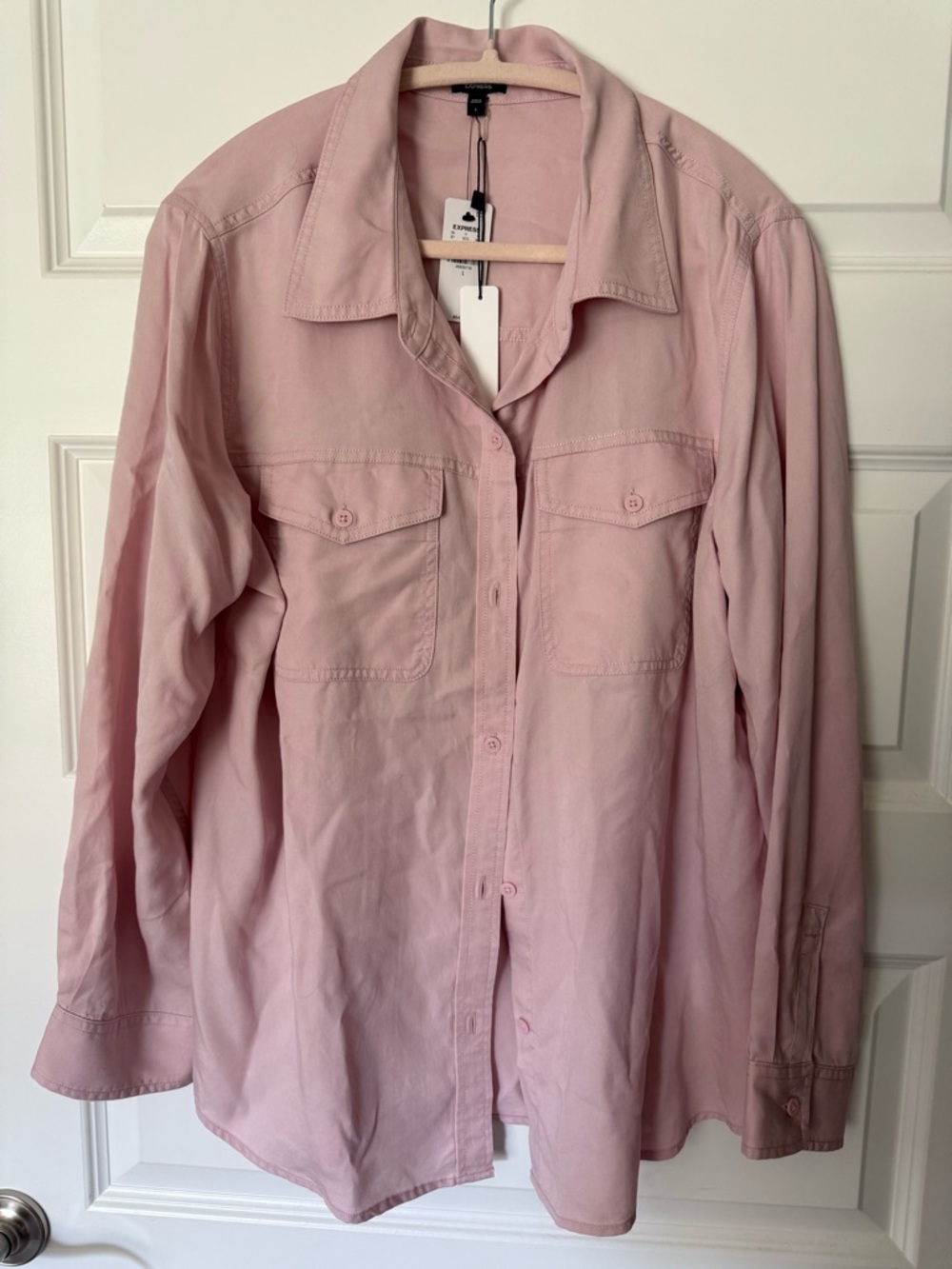 Express Light Pink Portofino Style Camp Shirt